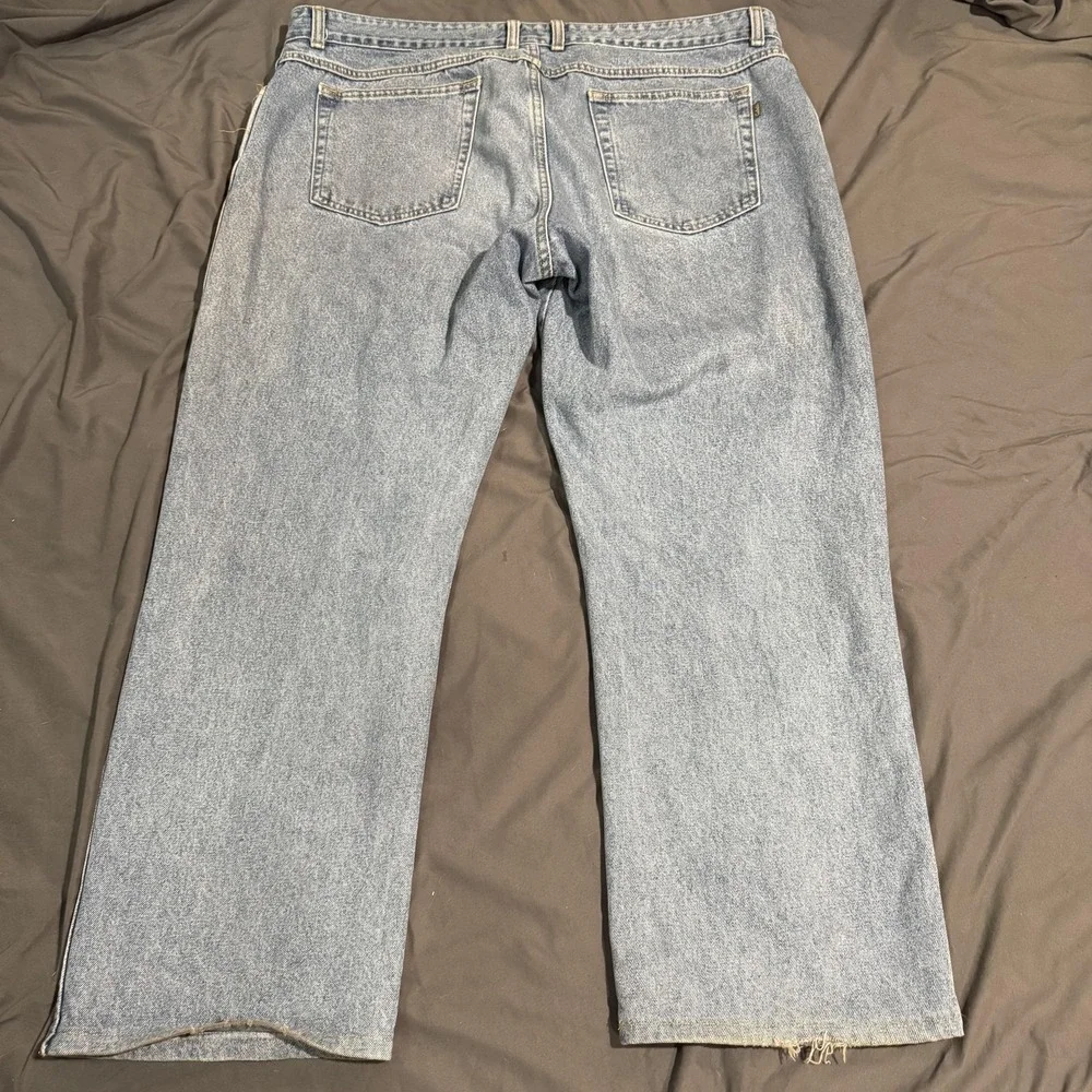 Cabela's Jeans Mens 42x30 Blue Classic Fit Straight Light Wash Denim Distressed